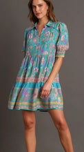 Load image into Gallery viewer, Umgee Mint Blue Mix Dress
