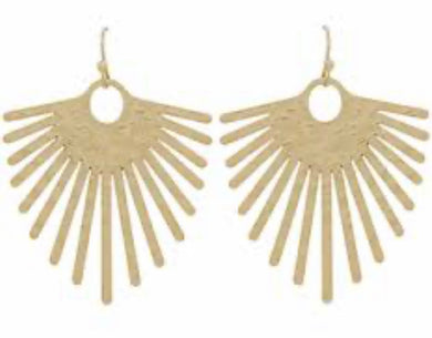Gold Fanned Earrings