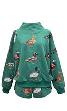 Load image into Gallery viewer, QOS Queen of Sparkles Dark Green Duck Mock Neck Sweatshirt
