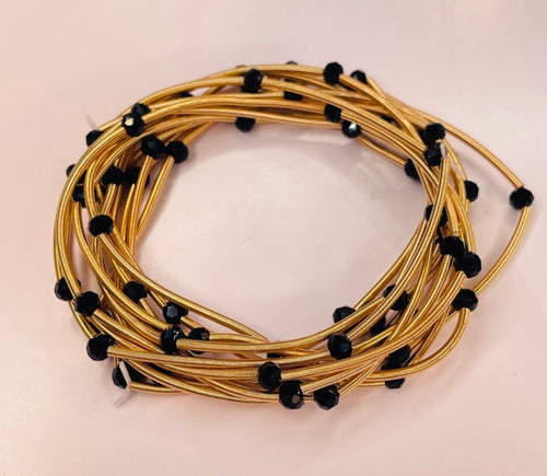 Black & Gold Stretch Bracelets