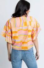 Load image into Gallery viewer, Karlie Multi Stripe Ruffle Top