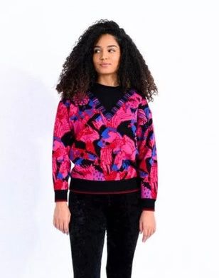 Molly Blacken Floral Print Sweater
