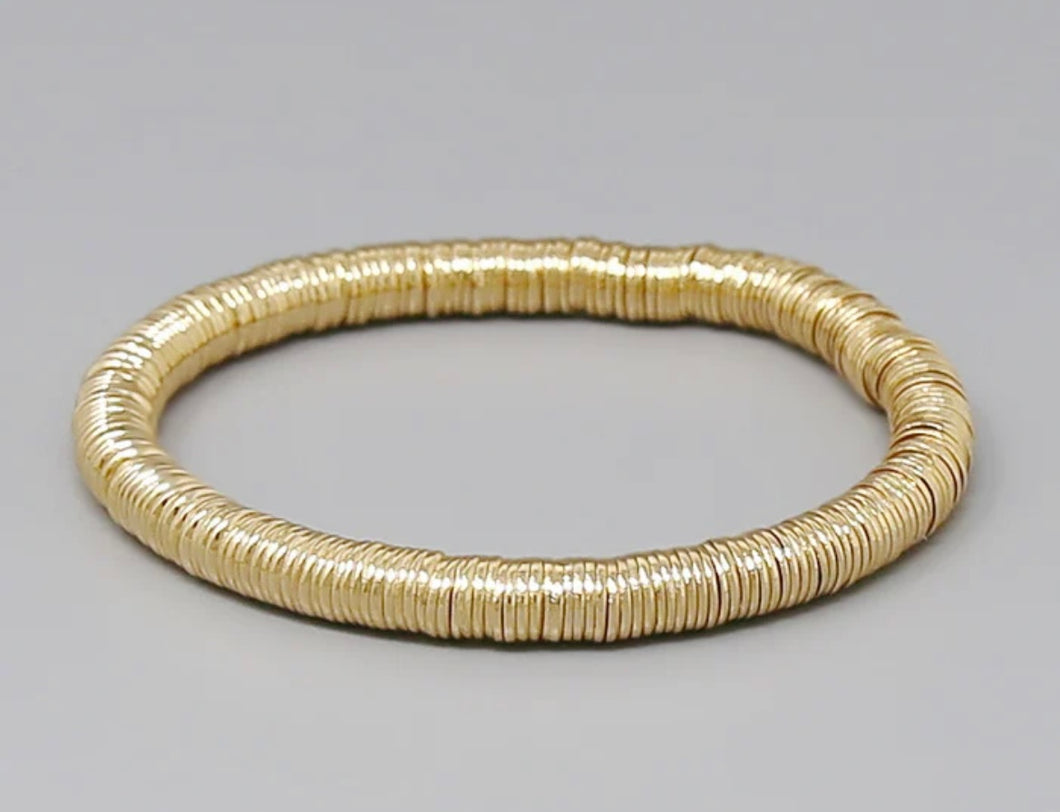 Gold Disc Stretch Bracelet