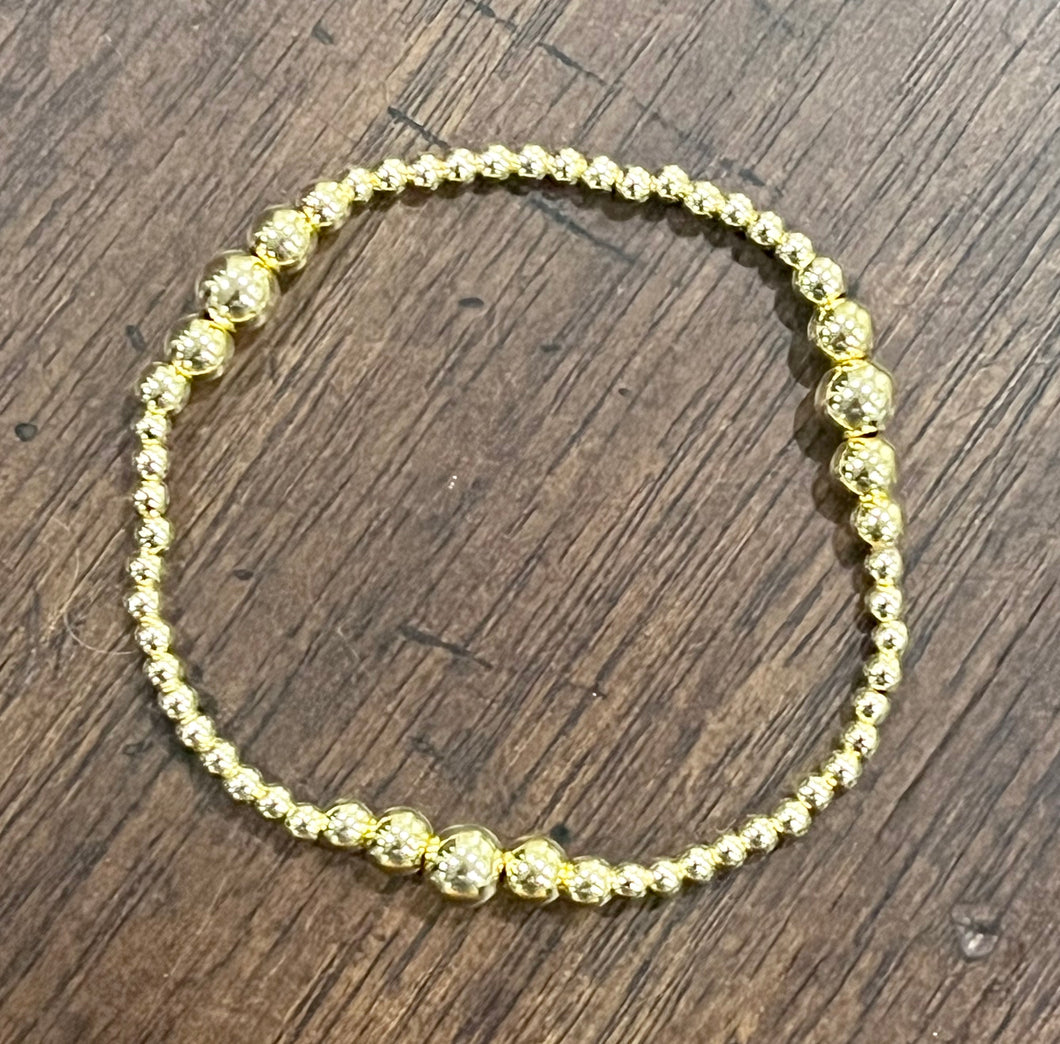 Gold Beaded Stretch Bracelet