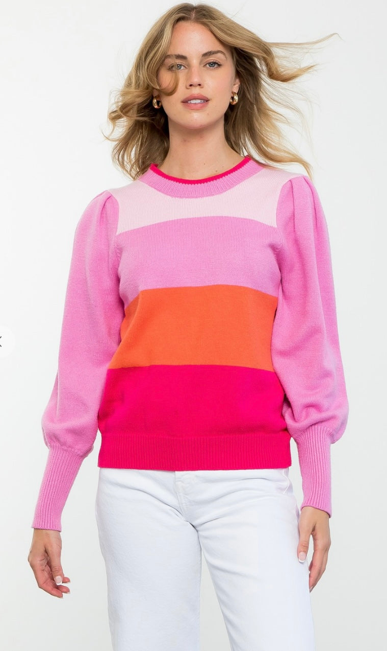THML Colorblock Sweater Pink