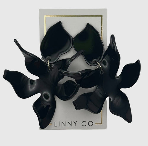 Linny Co Flora Black Earring