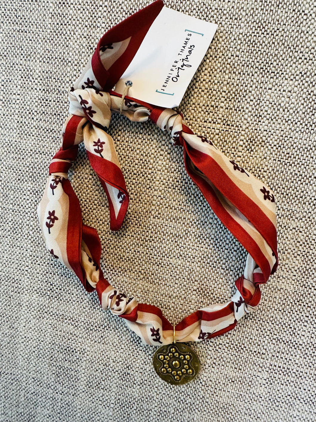 Jennifer Thames Originals Scarf Necklace with Charm