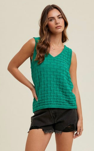 Wishlist Sweater Tank Green