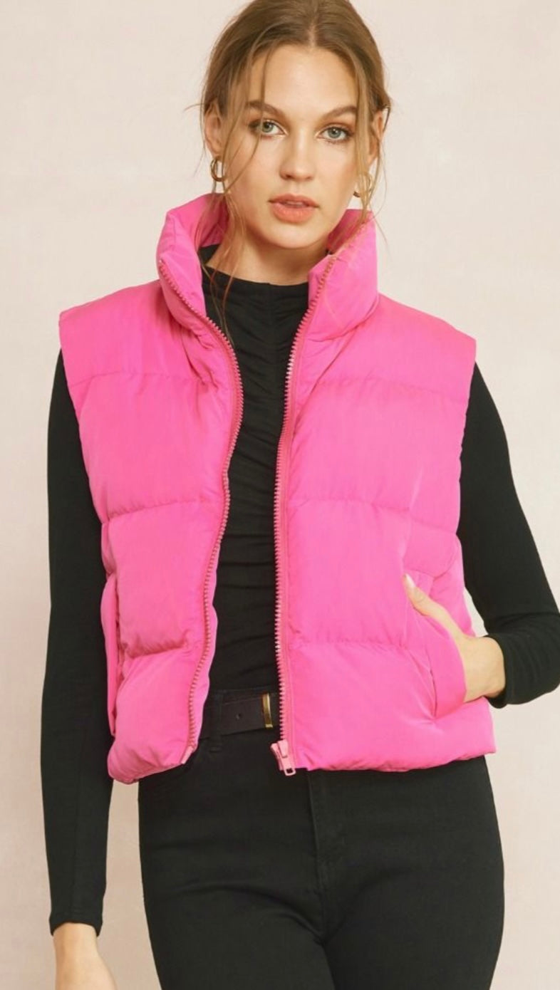 Entro Pink Puffer Vest