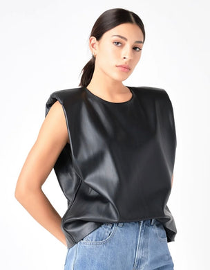 Grey Lab Leather Top