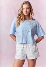 Load image into Gallery viewer, Peach Love Bow Lace Laser Cut Top