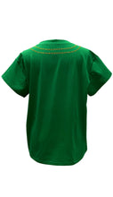Load image into Gallery viewer, QOS Queen of Sparkles Bright Green Christmas Necklace Tee