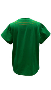 QOS Queen of Sparkles Bright Green Christmas Necklace Tee