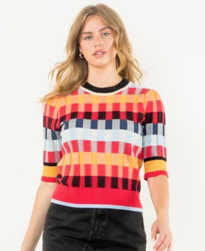 THML S/S Textured Knit Top