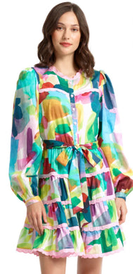 Stellah Abstract Belted Mini Dress
