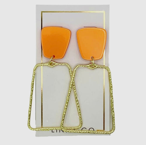 Linny Co Kaelyn Metallic Orange Earring