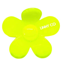 Load image into Gallery viewer, Neon Yellow Flower Hair Clip
