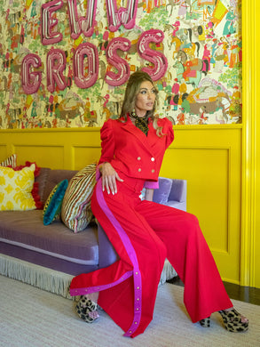 Emily McCarthy Paisley Pants in High Risk Red