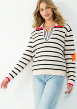Load image into Gallery viewer, THML Collared Striped Sweater