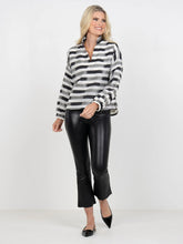 Load image into Gallery viewer, Emily McCarthy Long-Sleeve Poppy in Truffle Stripe