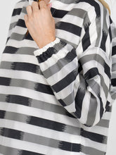 Load image into Gallery viewer, Emily McCarthy Long-Sleeve Poppy in Truffle Stripe