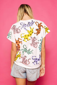 Queen of Sparkles Rainbow Tiger Tee