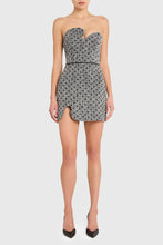 Load image into Gallery viewer, Amanda Uprichard Puzzle Strapless Mini Black-White