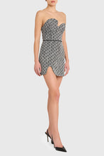 Load image into Gallery viewer, Amanda Uprichard Puzzle Strapless Mini Black-White