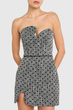 Load image into Gallery viewer, Amanda Uprichard Puzzle Strapless Mini Black-White
