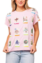 Load image into Gallery viewer, QOS Queen of Sparkles Light Pink Scattered Mahjong Tile Tee