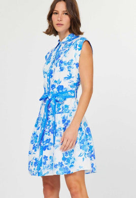 Current Blue Floral Belted Dress