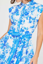 Load image into Gallery viewer, Current Blue Floral Belted Dress