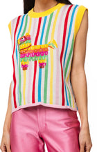 Load image into Gallery viewer, QOS Queen of Sparkles Rainbow Striped Piñata Knit Tank