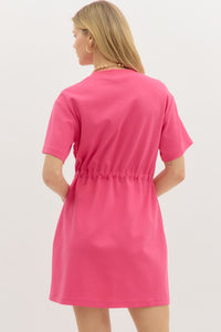 Fuschia Dress with Ties