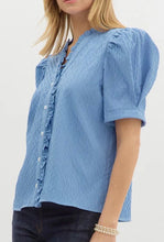 Load image into Gallery viewer, Entro Textured Light Blue Top