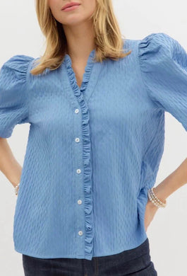 Entro Textured Light Blue Top
