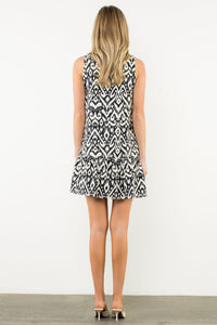 THML Contrast Trim Button Front Sleeveless Dress