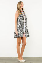 Load image into Gallery viewer, THML Contrast Trim Button Front Sleeveless Dress