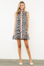 Load image into Gallery viewer, THML Contrast Trim Button Front Sleeveless Dress