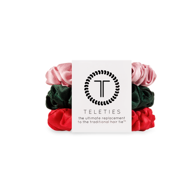 TELETIES - Silk Hair Scrunchie | Small | Poinsettia