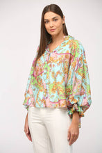 Load image into Gallery viewer, FATE Chain Print Tencel Blend Bubble Sleeve Blouse