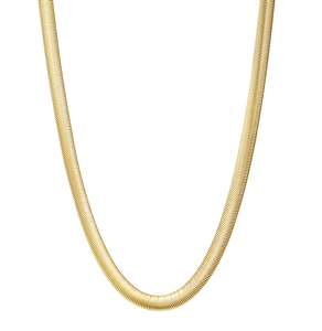 HoopLa Style - Snake Wheat Herringbone Stainless Steel Necklace