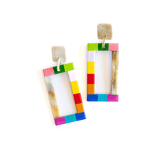 Load image into Gallery viewer, Sunshine Tienda - Rainbow Colorblock Earrings