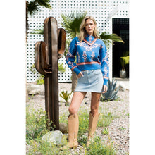 Load image into Gallery viewer, THML - Scarf Neck Print Long Sleeve Sweater