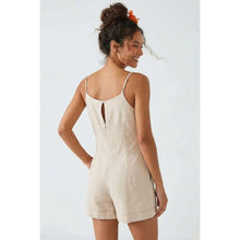 Load image into Gallery viewer, Naked Zebra - Sleeveless Linen Romper With Contrast Stitching
