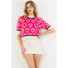 Load image into Gallery viewer, THML - Heart Knit Short Sleeve Top