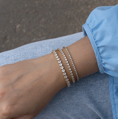 HoopLa Style - Tennis Bracelet. Premium PV plated stainless CZ. Latch Clasp