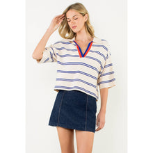 Load image into Gallery viewer, THML - Short Sleeve Striped Knit Top