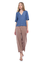 Load image into Gallery viewer, Naked Zebra - Tencel™ V-Neck Band Blouse