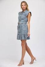 Load image into Gallery viewer, FATE Button Front Washed Denim Dress